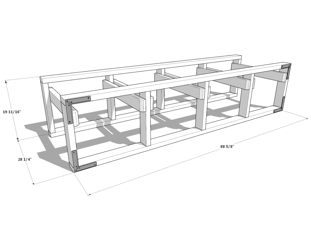 27 gallon tote storage rack plan (1x4) dimensions