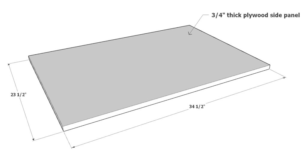 3/4" thick plywood cabinet side panels