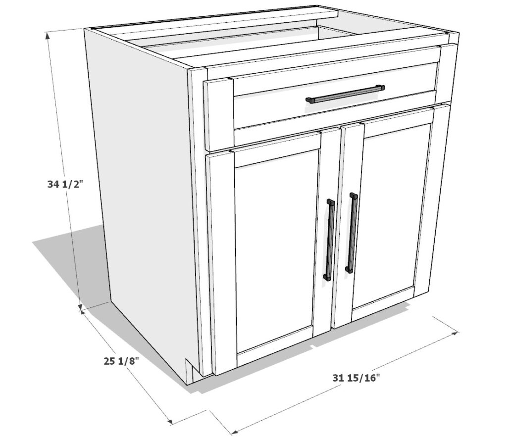 DIY base cabinet dimensions