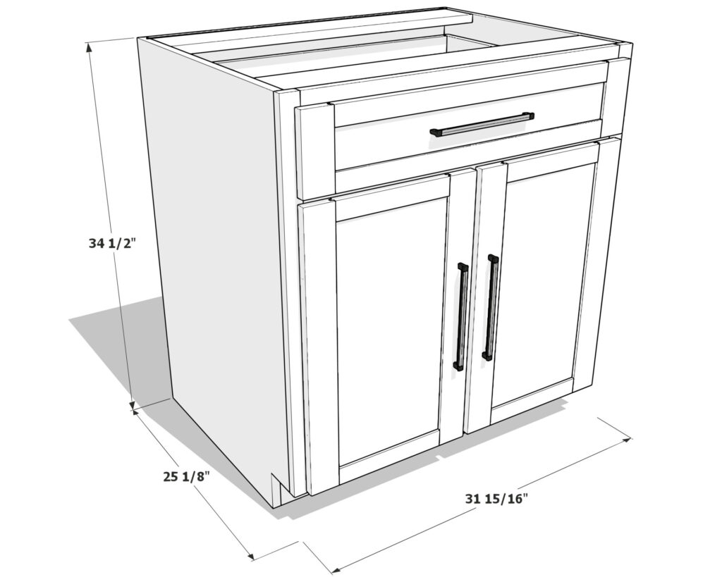 DIY base cabinet dimensions