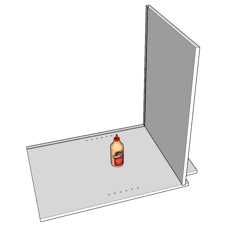 Assembling the cabinet side panel with the cabinet floor panel