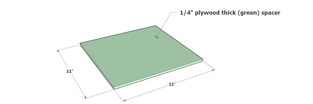 Using a 1/4" thick spacer to ensure stretcher placement is accurate