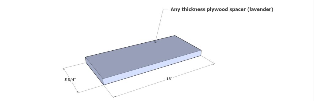 Using spacer to ensure proper placement of stretcher for the drawer housing