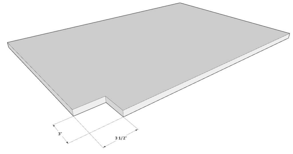 cutting the toe kick into the 3/4" thick cabinet side panels