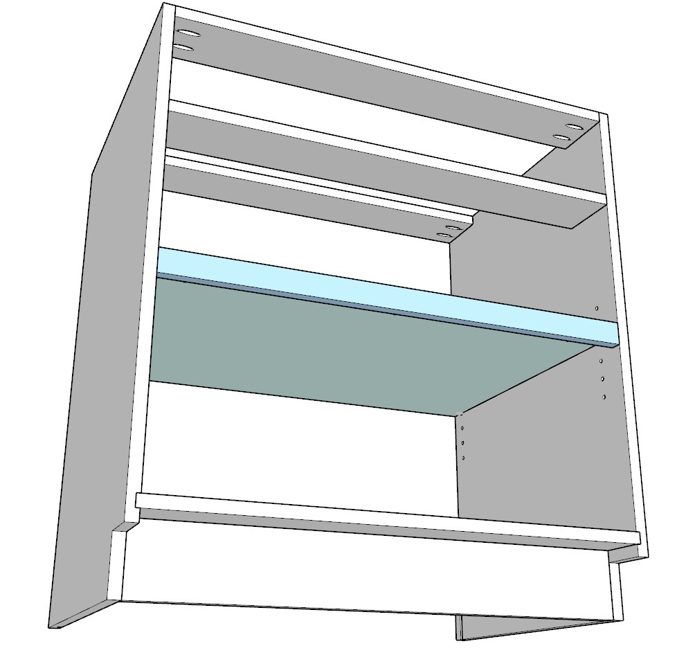 putting together the cabinet adjustable shelf