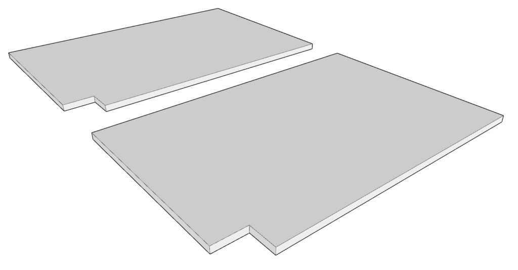 cutting the toe kick into the 3/4" thick cabinet side panels