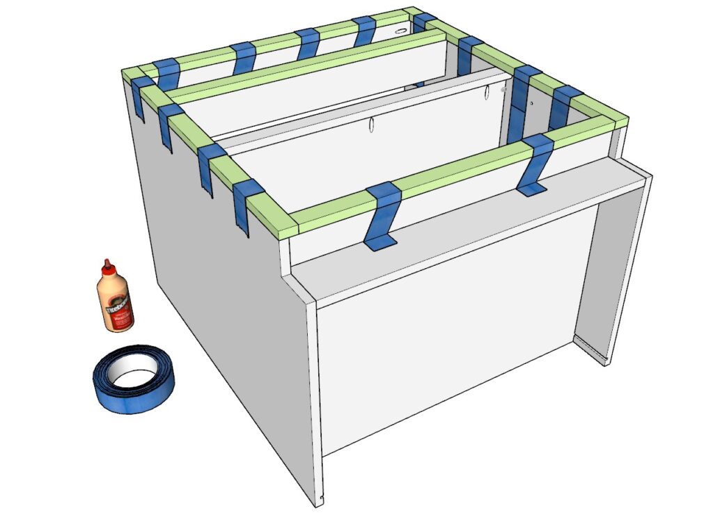 Attaching the cabinet face frame