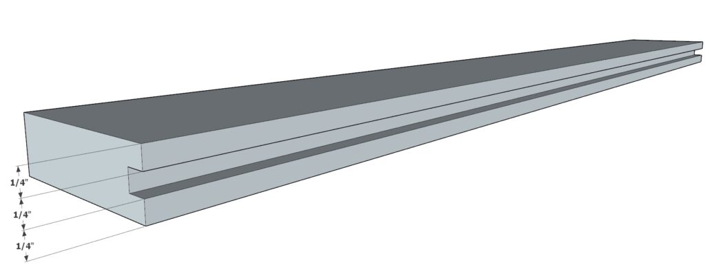 cutting the in the tongue and groove into the cabinet door frame pieces