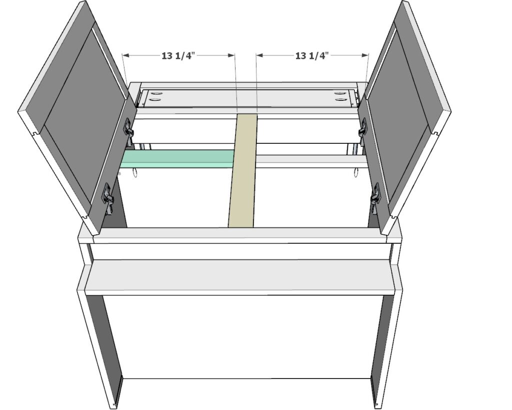 Attaching the false cabinet face frame component