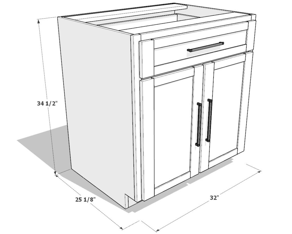 DIY base cabinet dimensions