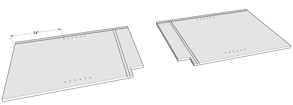 Adding adjustable shelf pin holes into the cabinet side panels