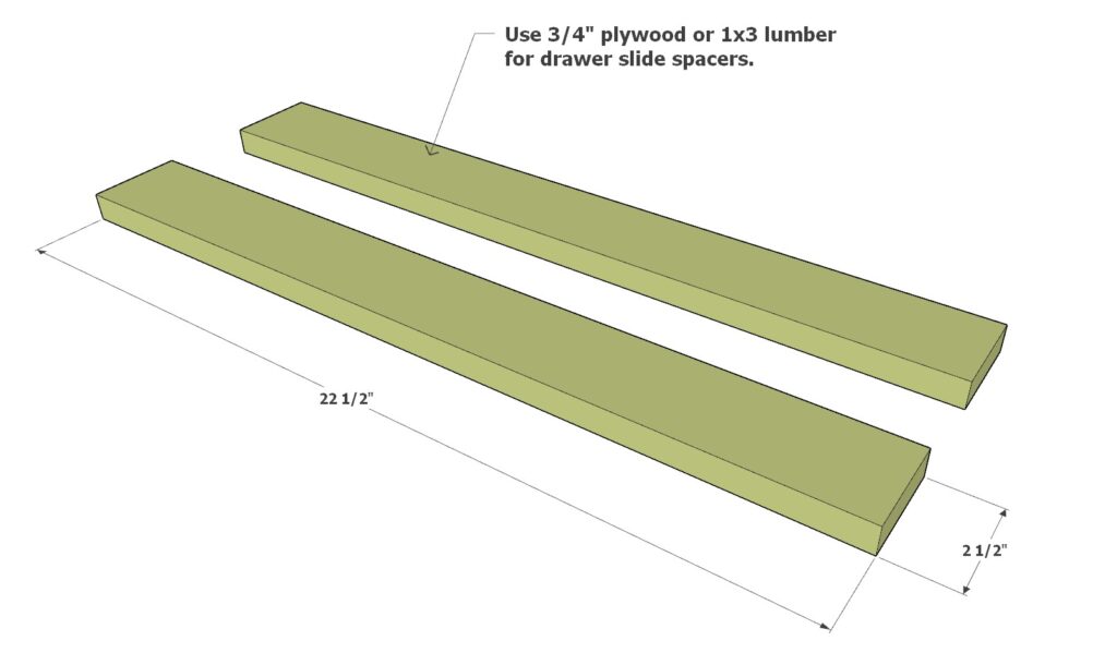 Adding the drawer slide adjustment pieces