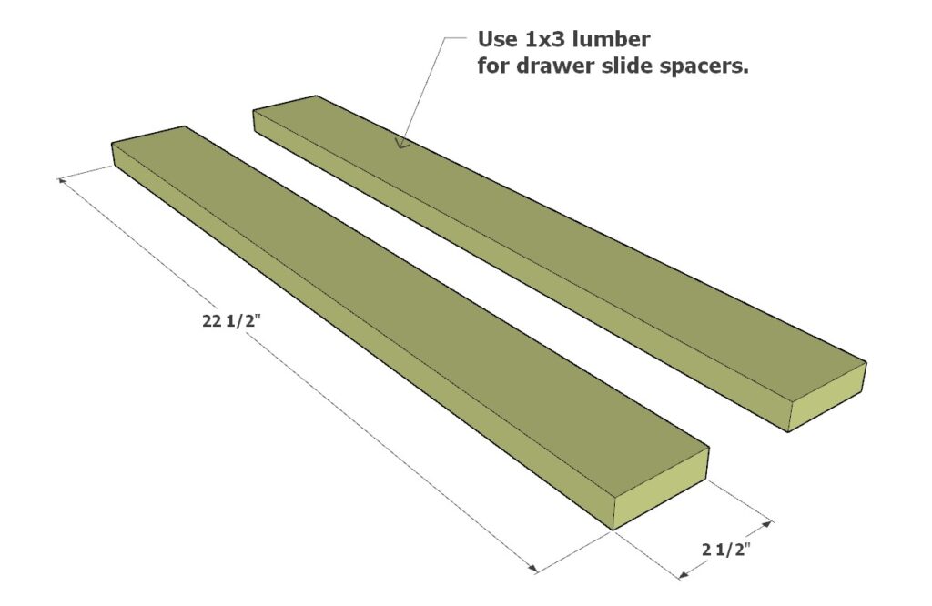 Adding the drawer slide adjustment pieces