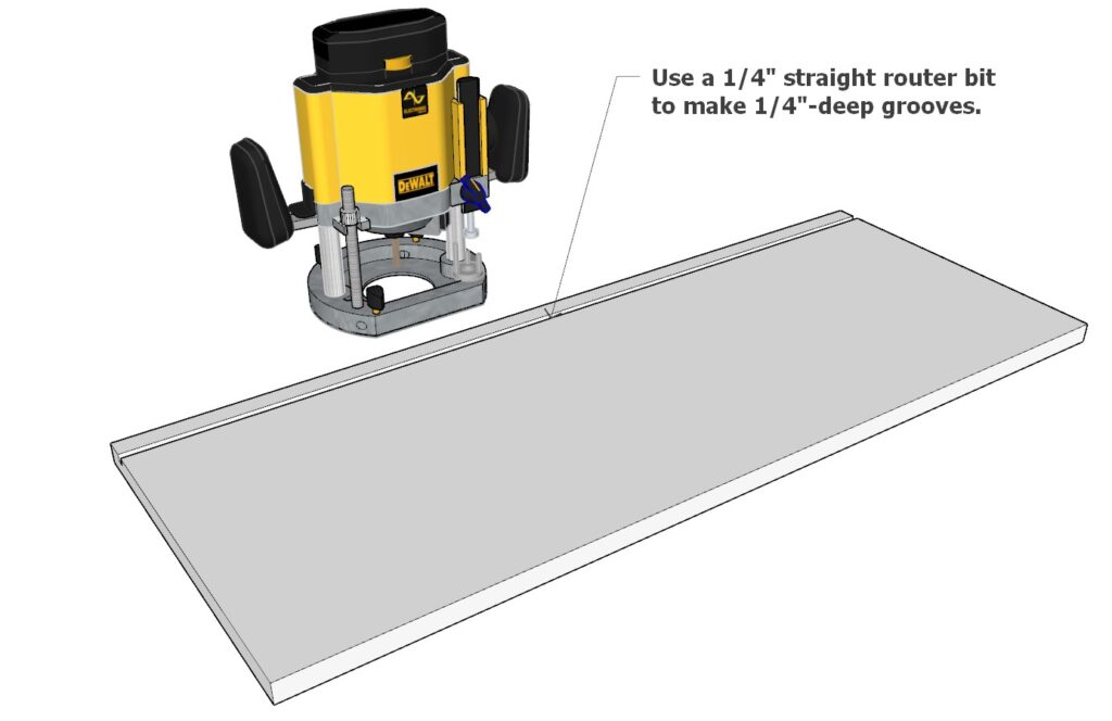 Adding 1/4" groove to the cabinet floor board for the cabinet backing