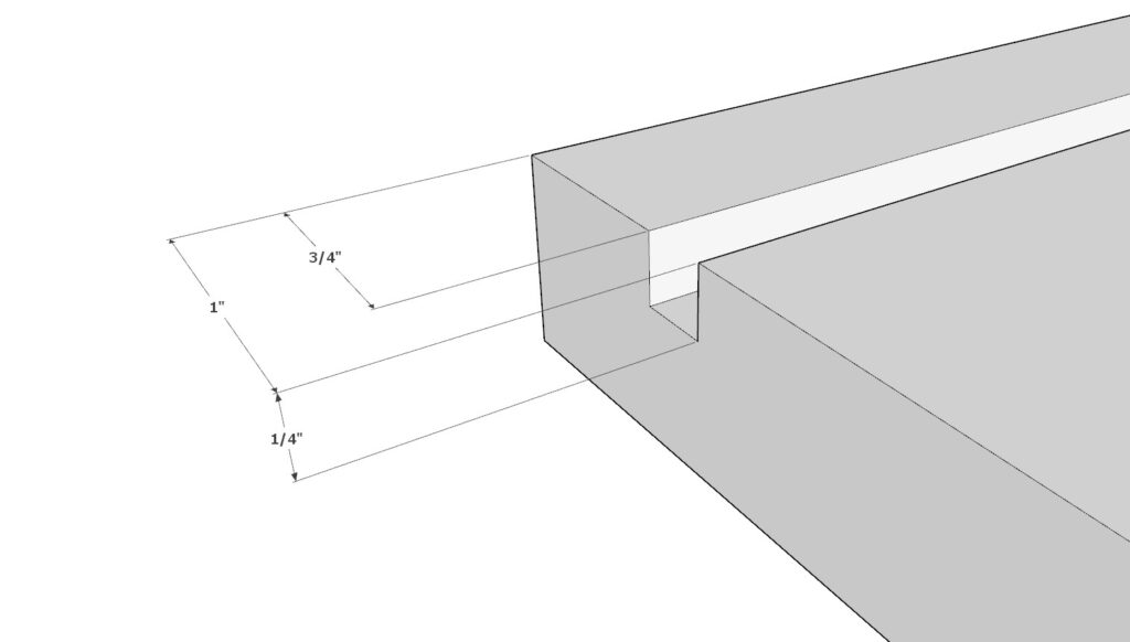 Adding 1/4" groove to the cabinet floor board for the cabinet backing