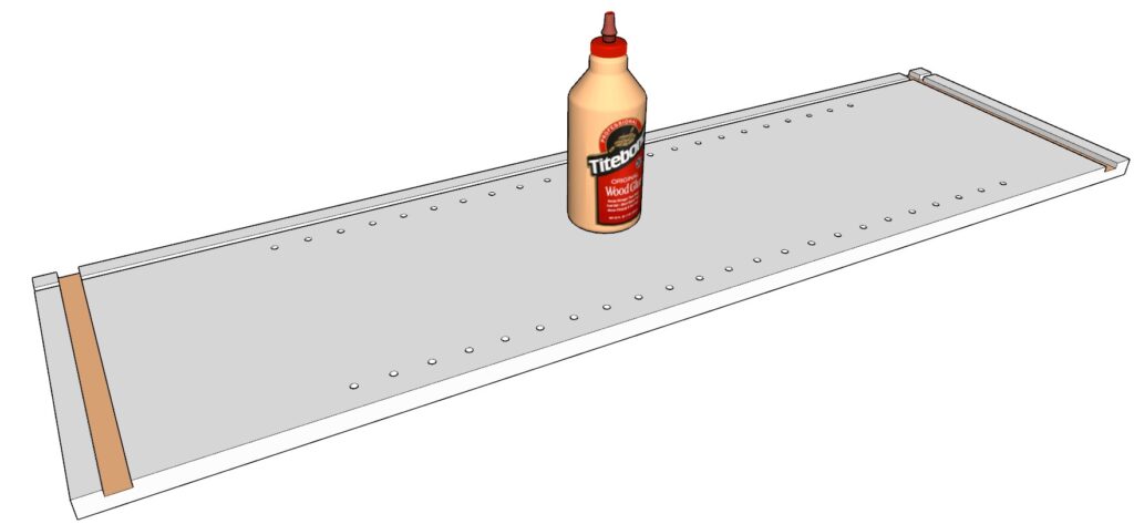 Adding glue to the dado joint for the cabinet side panels