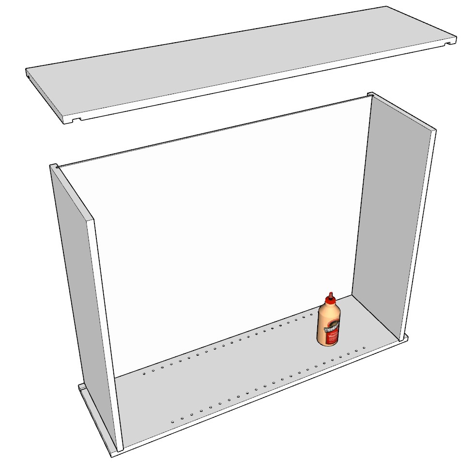 Adding and enclosing the back panel of the wall cabinet with a side panel