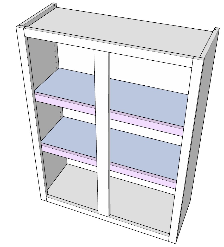 Adding the shelf to the wall cabinet carcass