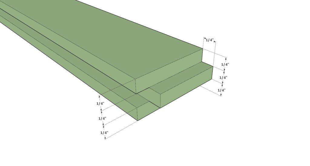 Shaker style cabinet door frame assembly pieces