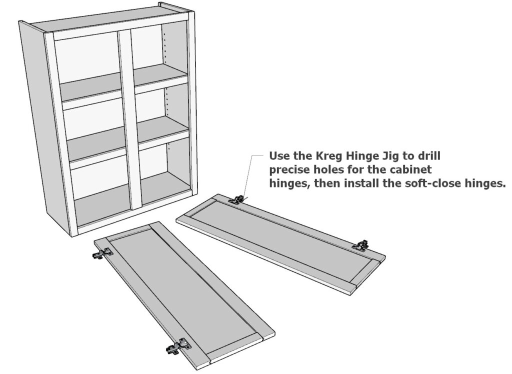 Attaching the cabinet door to the cabinet