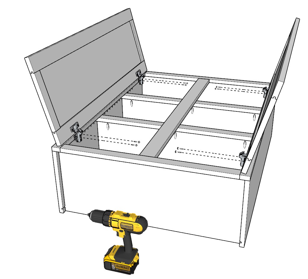 Attaching the wall cabinet doors