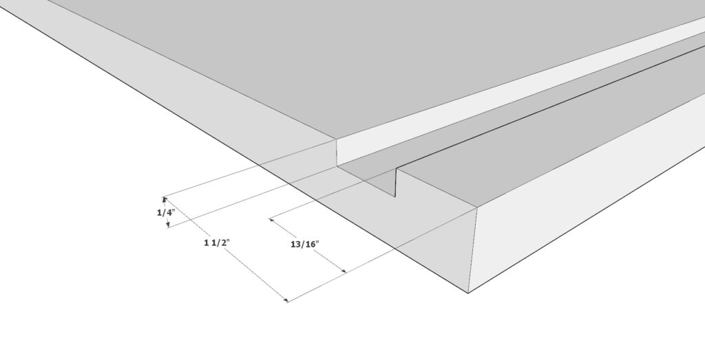 Adding groove to the 3/4" thick cabinet side panels for the cabinet floor board and dado joint