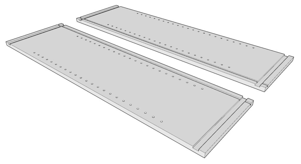 Adding adjustable shelf pin holes into the cabinet side panels