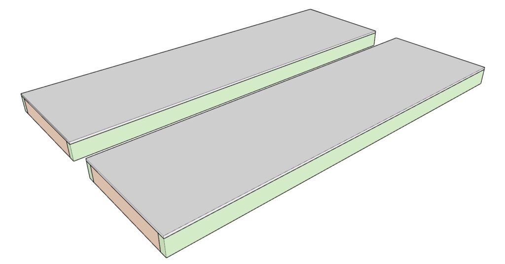 making three identical garage shelf units