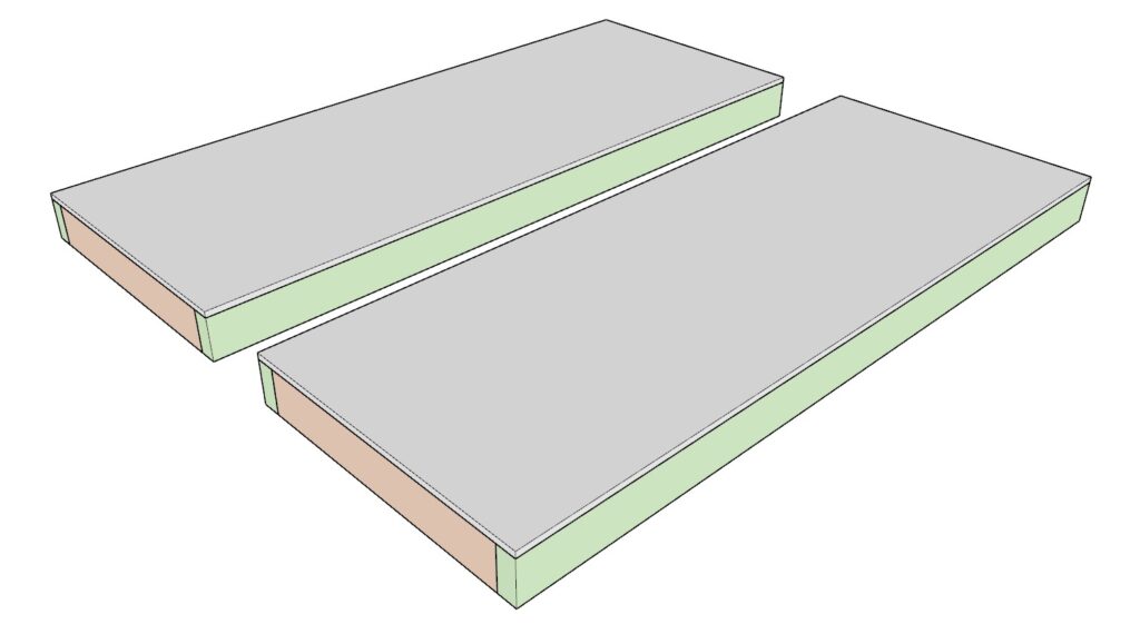 making three identical garage shelf units