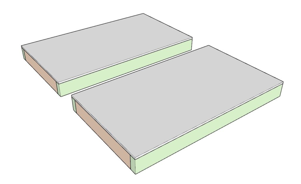 making three identical garage shelf units