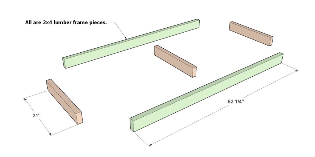 creating the frame of the 27 gallon garage shelf