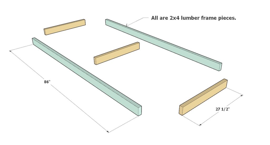 creating the frame of the 27 gallon garage shelf