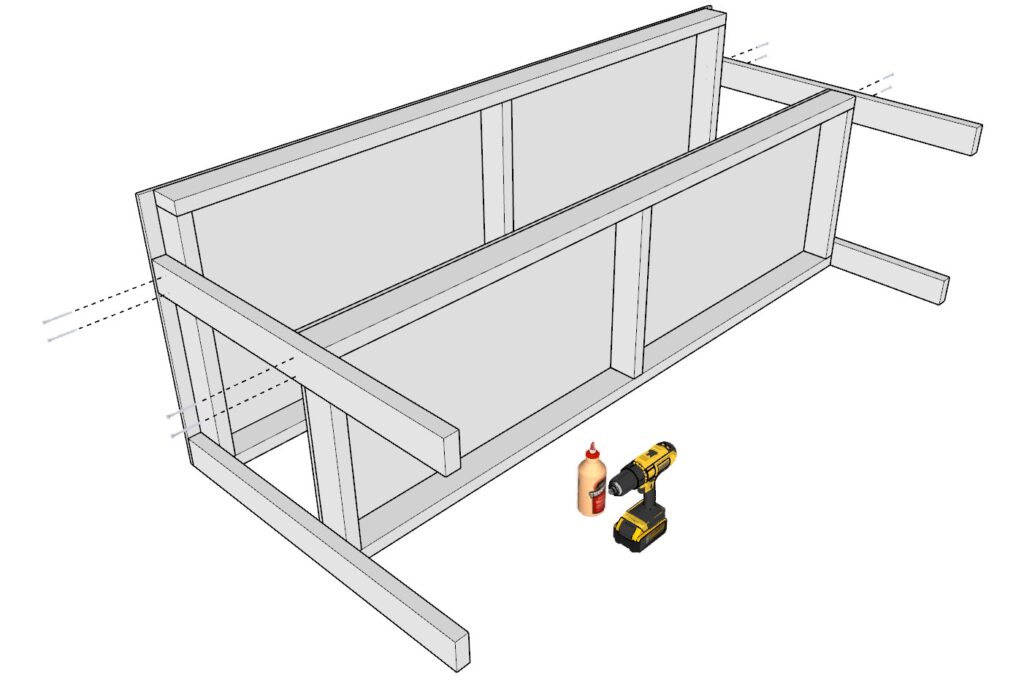 incorporating the garage shelf legs with the garage shelves