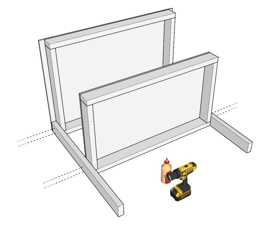 incorporating the garage shelf legs with the garage shelves