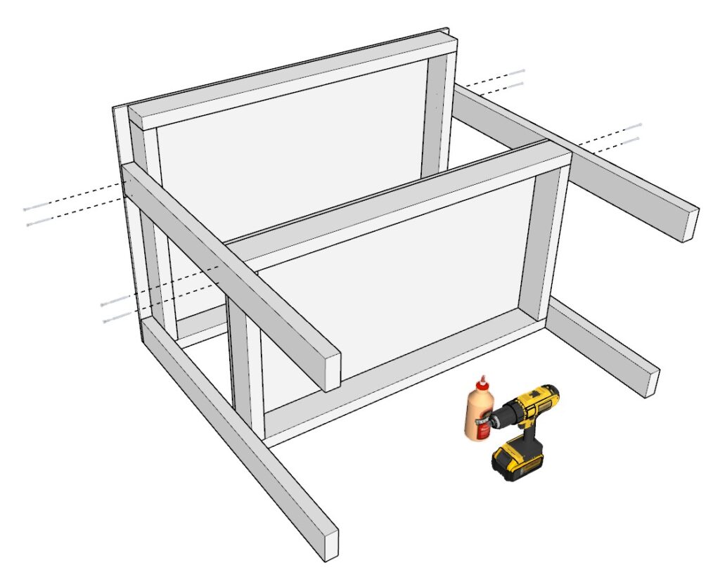 incorporating the garage shelf legs with the garage shelves