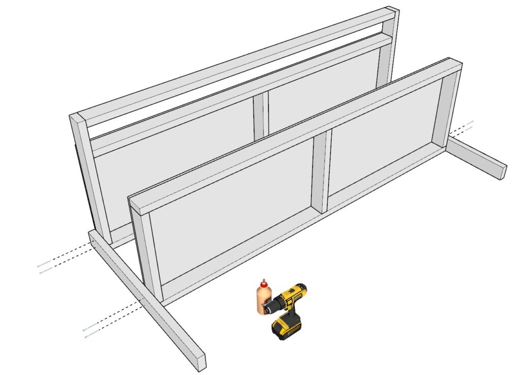 incorporating the garage shelf legs with the garage shelves