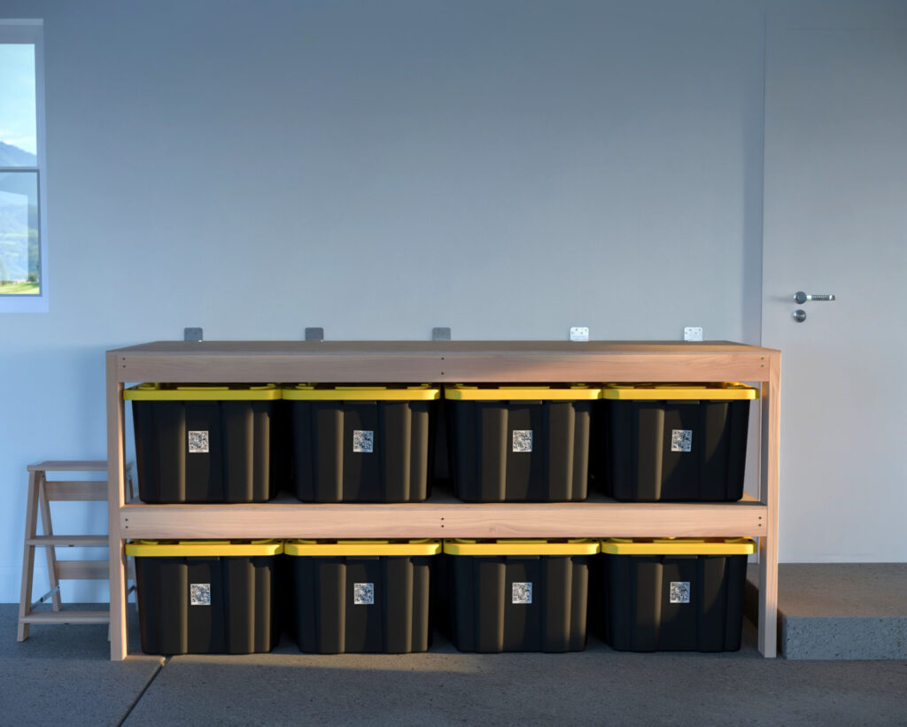 DIY Garage Shelving for 27-Gallon Totes – 4 Wide x 2 Tall Configuration - Image 3