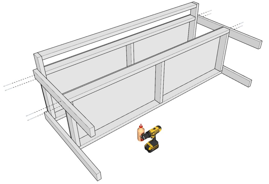 incorporating the garage shelf legs with the garage shelves