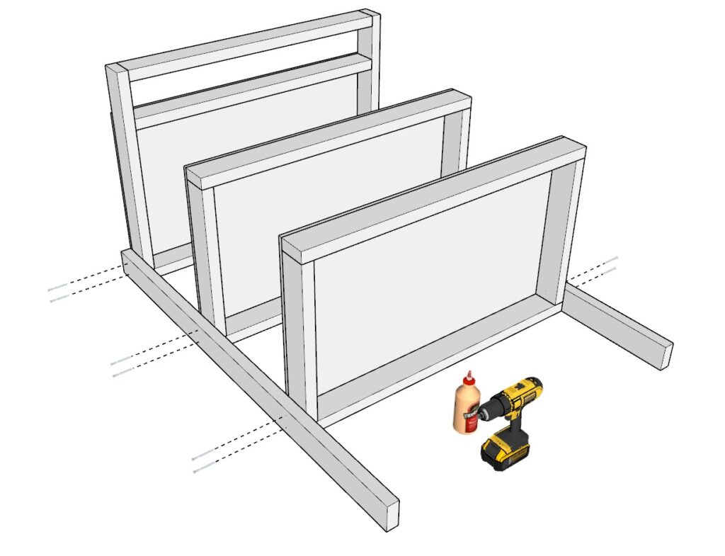 incorporating the garage shelf legs with the garage shelves