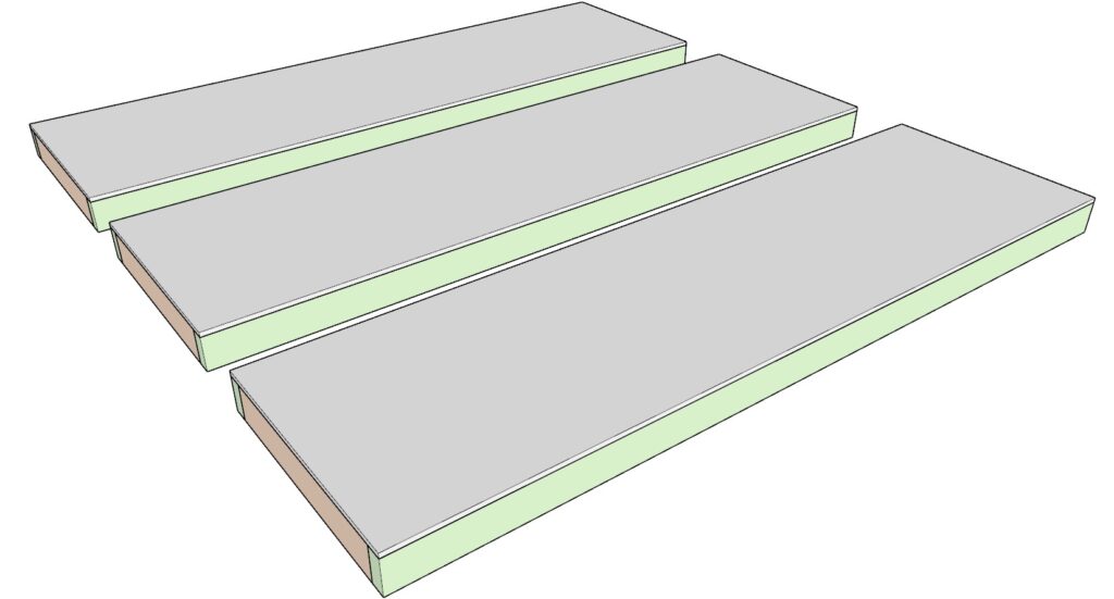 making three identical garage shelf units