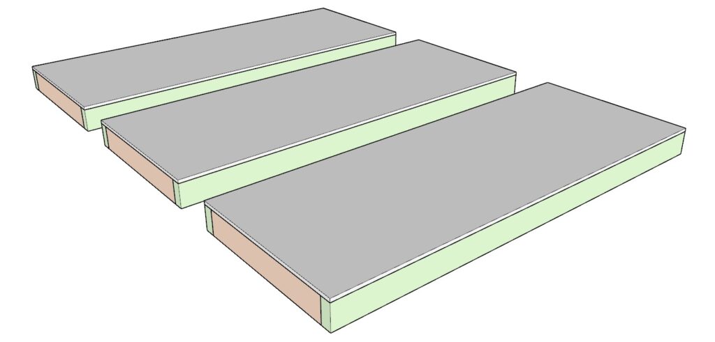 making three identical garage shelf units