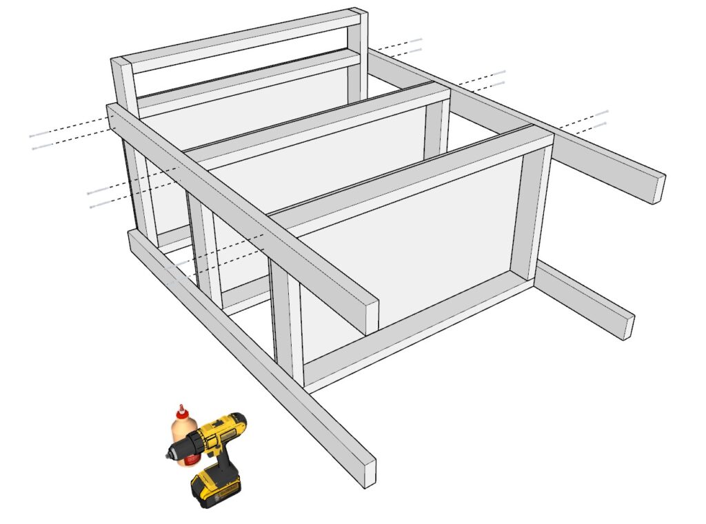 incorporating the garage shelf legs with the garage shelves