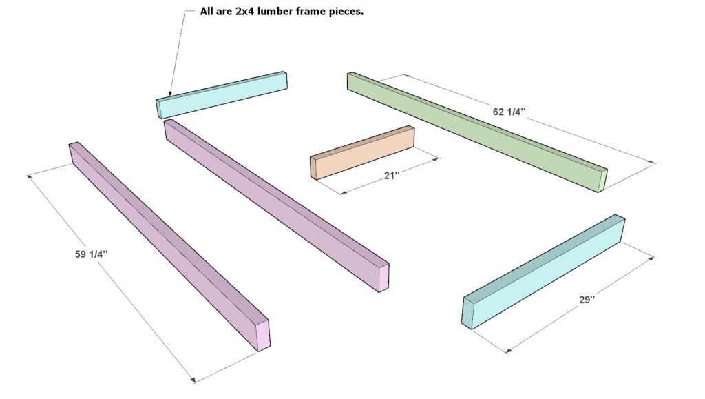 Constructing the garage shelf top shelve from 2x4 lumber