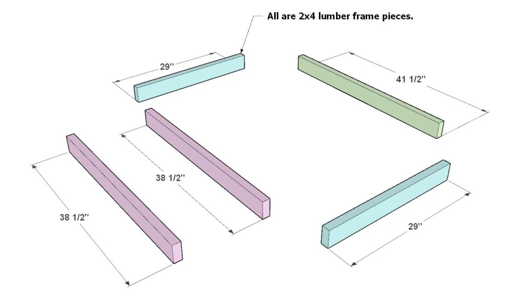 Constructing the garage shelf top shelve from 2x4 lumber