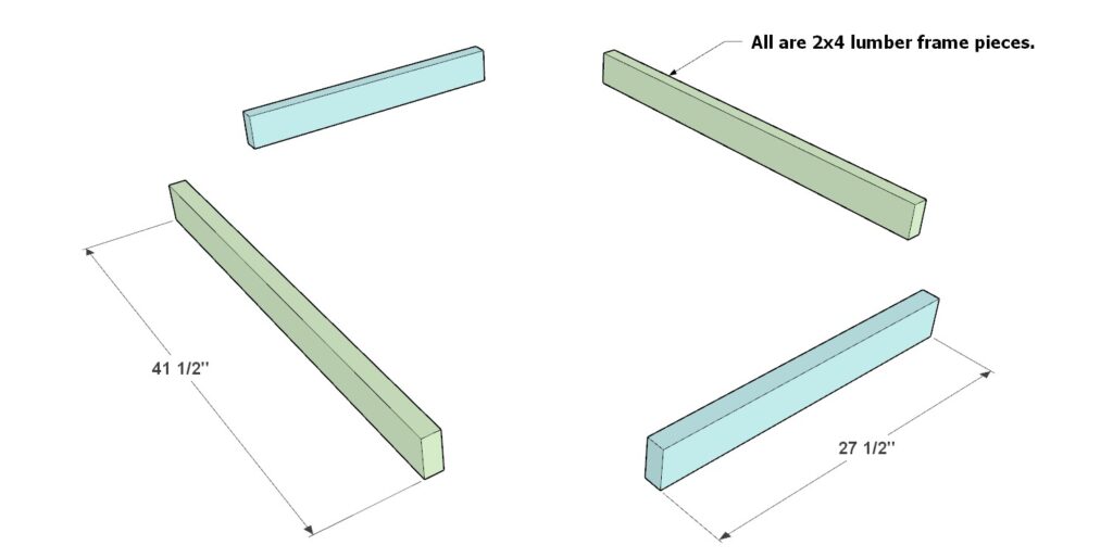 Constructing the garage shelf top shelve from 2x4 lumber