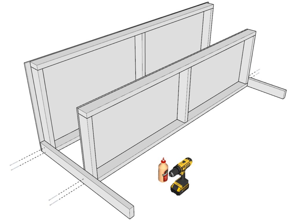 incorporating the garage shelf legs with the garage shelves