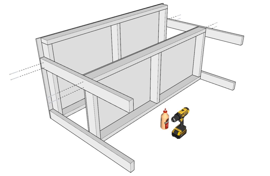 incorporating the garage shelf legs with the garage shelves