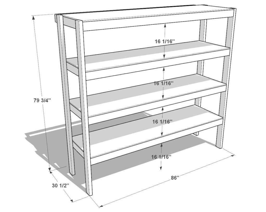 27 gallon garage shelf plan dimensions