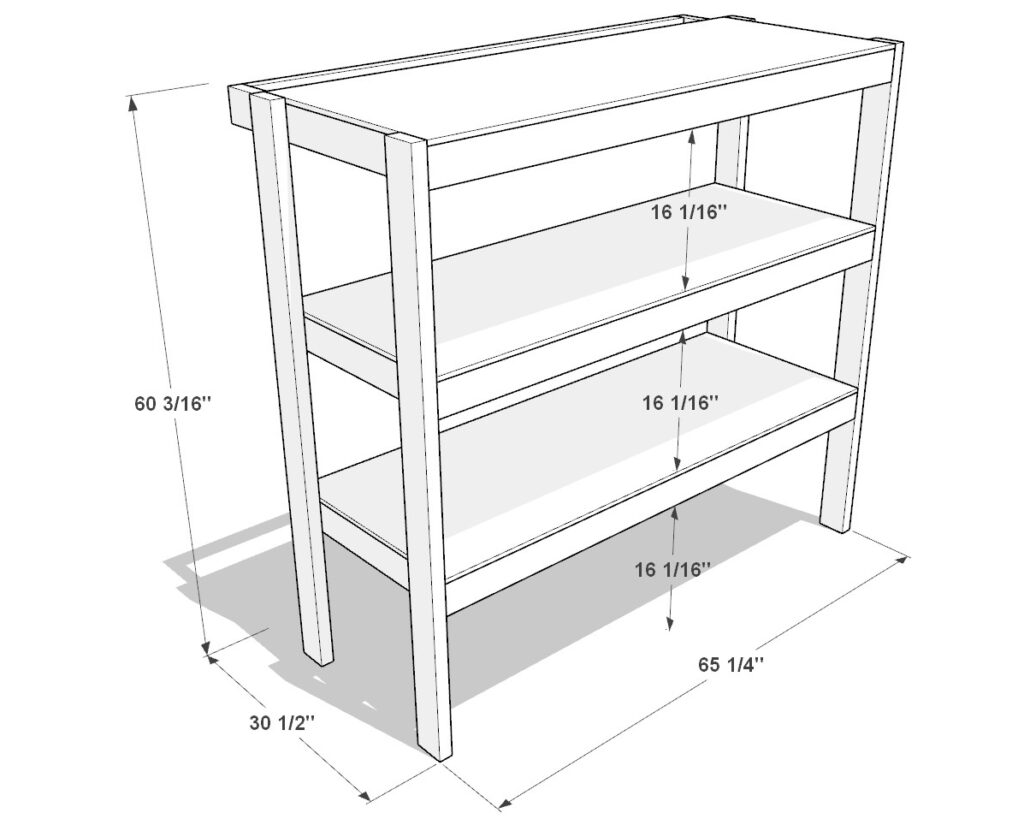 27 gallon garage shelf plan dimensions