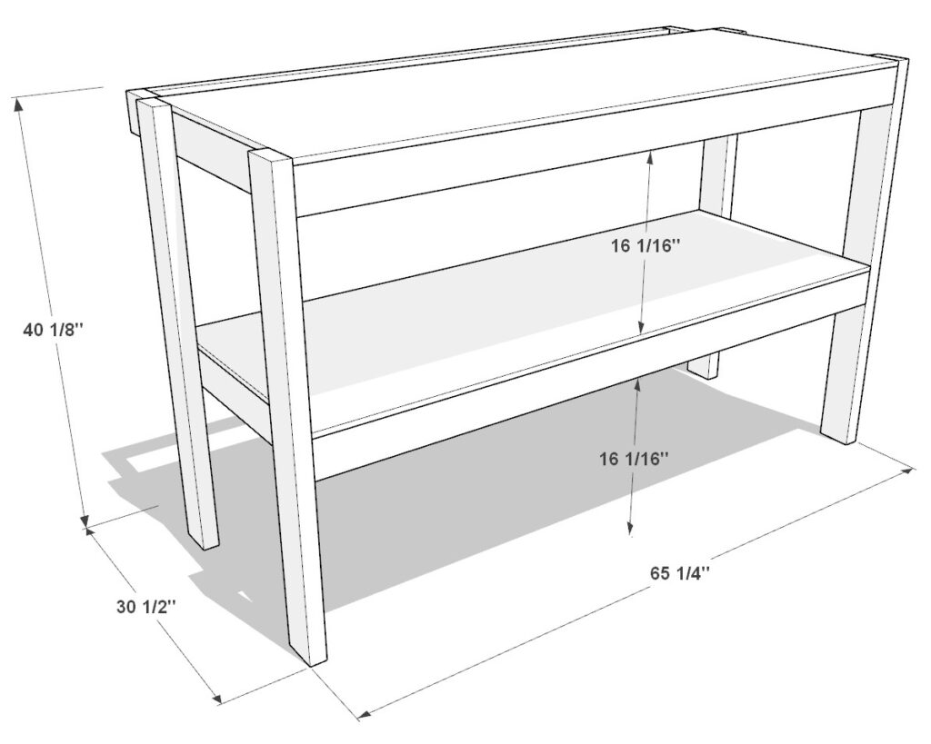 27 gallon garage shelf plan dimensions